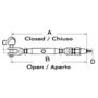 Turnbuckle AISI 316 for Parafil cable 7 mm